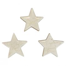 Itens Estrelas de madeira estrelas decorativas ouro branco madeira crepitante Ø5cm 8 unidades