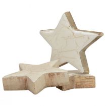 Itens Estrelas de madeira estrelas decorativas ouro branco madeira crepitante Ø5cm 8 unidades