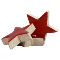 Itens Estrelas de madeira decorativas estrelas vermelhas espalhadas decoração efeito brilhante Ø5cm 12 unidades