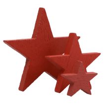 Itens Decoração de estrelas de madeira decoração dispersa natal vermelho 3/5/7cm 29 unidades