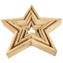 Estrelas de madeira decoração de madeira estrelas decorativas de madeira 16,5–46,5 cm conjunto de 4