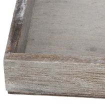 Itens Bandeja retangular de madeira, ideal para decorar varandas e salas de estar, 30 cm, conjunto de 4 peças.