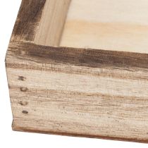 Itens Bandeja retangular de madeira para plantio e decoração. Uso versátil. Design robusto. 30 cm, conjunto com 4 peças.