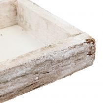 Itens Bandeja de madeira com casca natural caiada 59×20cm 2 unidades