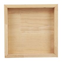 Bandeja de madeira bandeja decorativa madeira quadrada natural 25×25×3,5cm
