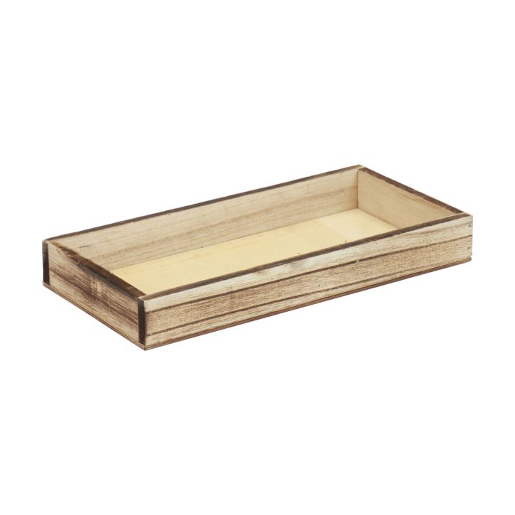 Bandeja de madeira inflamada bandeja decorativa decoração de mesa rústica 24×12×3cm