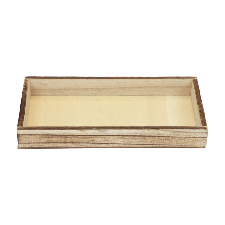 Bandeja de madeira inflamada bandeja decorativa decoração de mesa rústica 24×12×3cm