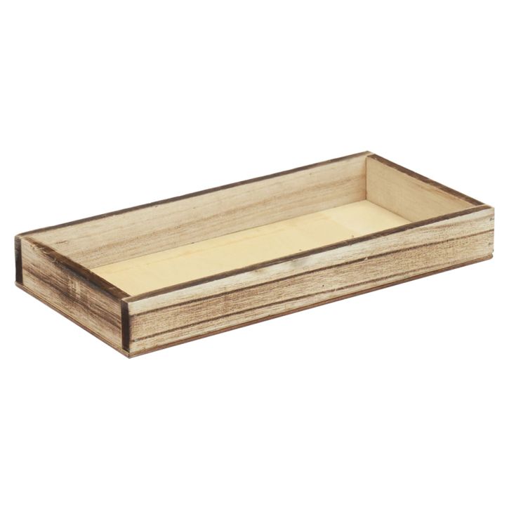 Bandeja de madeira inflamada bandeja decorativa decoração de mesa rústica 30×15×3cm