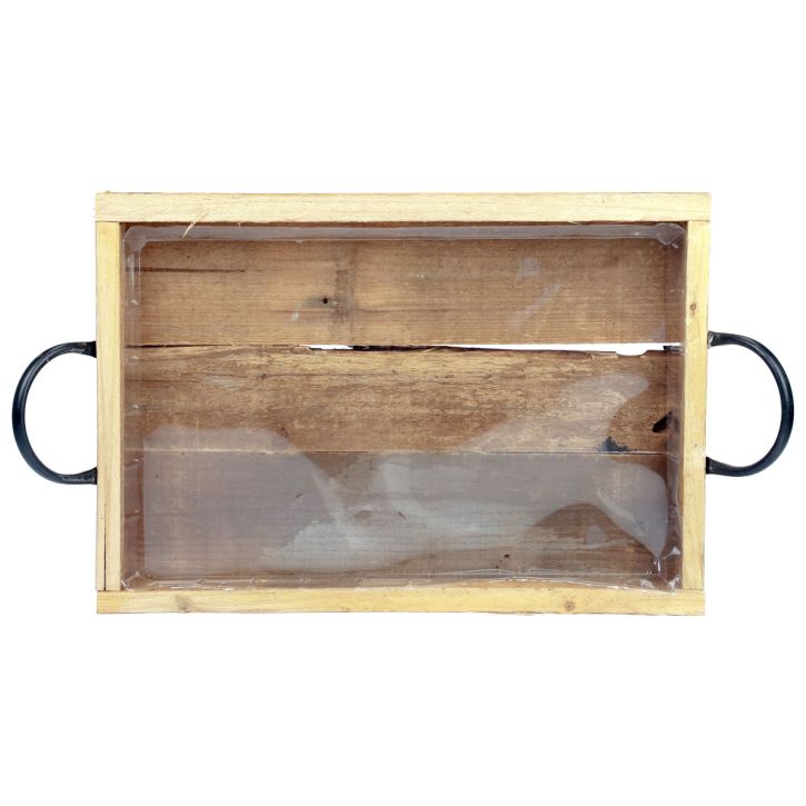 Itens Bandeja de madeira com alças bandeja decorativa preto natural 40×27,5×5cm