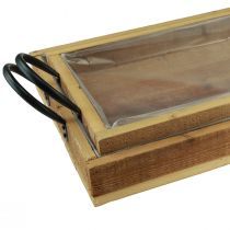 Itens Bandeja de madeira bandeja rústica com alças madeira 40/35cm conjunto de 2
