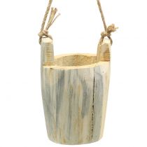Pote de madeira para pendurar 2 peças naturais