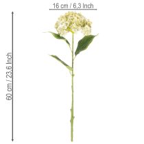 Itens Flor artificial de hortênsia com caule longo e folhas, 60 cm