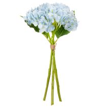 Itens Flores artificiais de hortênsia, com design realista, para decoração de sala de estar, 34 cm, conjunto de 3 peças.