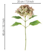 Itens Flor decorativa artificial de hortênsia com haste, 46 cm