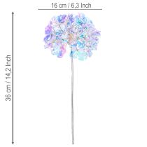 Itens Ramo artificial de hortênsia florida em cores iridescentes, 36 cm, 2 peças.
