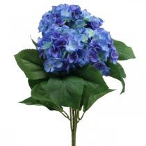 Buquê de flores de seda azul hortênsia flor artificial 42 cm