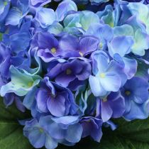 Buquê de flores de seda azul hortênsia flor artificial 42 cm