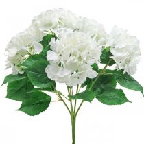 Itens Deco bouquet hortênsia flores artificiais brancas 5 flores 48cm