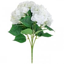 Itens Deco bouquet hortênsia flores artificiais brancas 5 flores 48cm