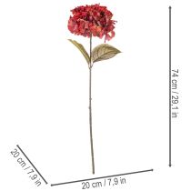 Itens Ramo artificial de hortênsia florida, flor grande, 74 cm