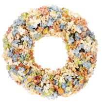 Itens Guirlanda artificial de hortênsias, colorida, para porta e parede, 55 cm