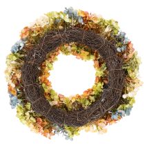Itens Guirlanda artificial de hortênsias, colorida, para porta e parede, 55 cm
