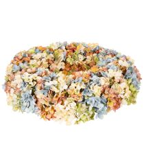 Itens Guirlanda artificial de hortênsias, colorida, para porta e parede, 55 cm