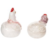 Itens Galinhas de cerâmica para sala de estar, linda decoração de mesa de Páscoa, 11 cm, 2 peças