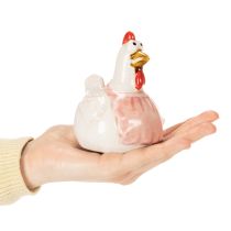 Itens Galinhas de cerâmica para sala de estar, linda decoração de mesa de Páscoa, 11 cm, 2 peças