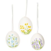 Itens Ovos de Páscoa com delicados motivos florais para decoração festiva de Páscoa na sala de estar, 6 cm, 6 peças