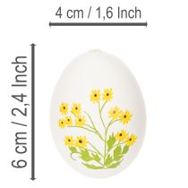 Itens Ovos de Páscoa com delicados motivos florais para decoração festiva de Páscoa na sala de estar, 6 cm, 6 peças