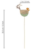 Itens Estacas de galinha com tema de Páscoa para uma decoração alegre de primavera, 7 cm, 12 peças