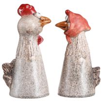 Itens Galinhas decorativas em cerâmica Galo e galinha da Páscoa Alt.20/22cm 2 un