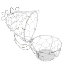 Itens Cesto de arame em forma de galinha para ovos de Páscoa. Um charme a mais na decoração de Páscoa. 14 cm