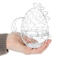 Itens Cesto de arame em forma de galinha para ovos de Páscoa. Um charme a mais na decoração de Páscoa. 14 cm