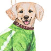 Itens Enfeite de Natal em forma de cachorro, decoração para pendurar, cachorro com cachecol e chapéu, 12 cm, 2 peças