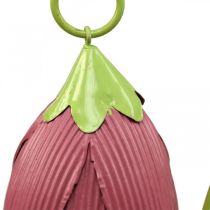 Estacas de jardim de metal decorativas flores rosa rosa amarelo L58cm 3 unidades