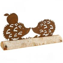 Rust hedgehog deco casca de bétula decoração de outono de metal 20×4cm Alt.10,5cm