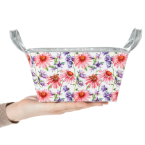 Itens Jardineira de metal para decoração de flores de primavera, 20×12,5×10cm