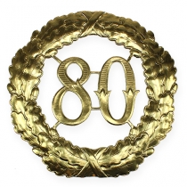 Aniversário número 80 em ouro Ø40cm