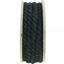 Cordão de juta preto, cordão decorativo, fibra de juta natural, cordão decorativo Ø8mm 7m