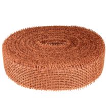 Itens Fita de juta, vermelho-alaranjada, fita de malha, juta, ecológica, terracota, 5 cm de largura, 40 m de comprimento