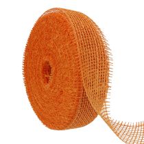 Itens Fita de juta, laranja claro, 5 cm de largura, 40 m de comprimento.