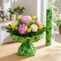 Itens Papel para punhos de buquês de flores com estampa em mosaico, 25cm x 100m