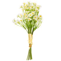 Itens Camomila artificial em buquê para decoração natural e prática, 28 cm, 3 peças.