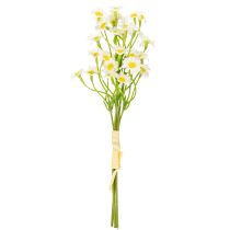 Itens Camomila artificial em buquê para decoração natural e prática, 28 cm, 3 peças.