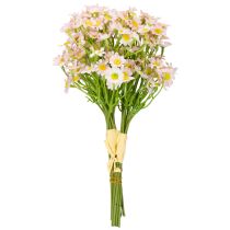 Itens Buquê artificial de camomila para decoração de casa alegre e fácil de cuidar, 28 cm, 3 peças.