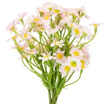 Itens Buquê artificial de camomila para decoração de casa alegre e fácil de cuidar, 28 cm, 3 peças.