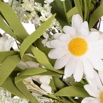 Itens Guirlanda artificial de margaridas, com aparência natural e durável, para decoração de portas e paredes, 55 cm
