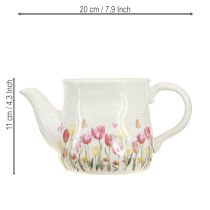 Itens Jarra de cerâmica com motivo floral para dar um toque primaveril à sala de estar. 20 cm
